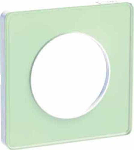 Рамка универсальная Schneider Electric Odace 1-м. зеленый лед/белый  картинка